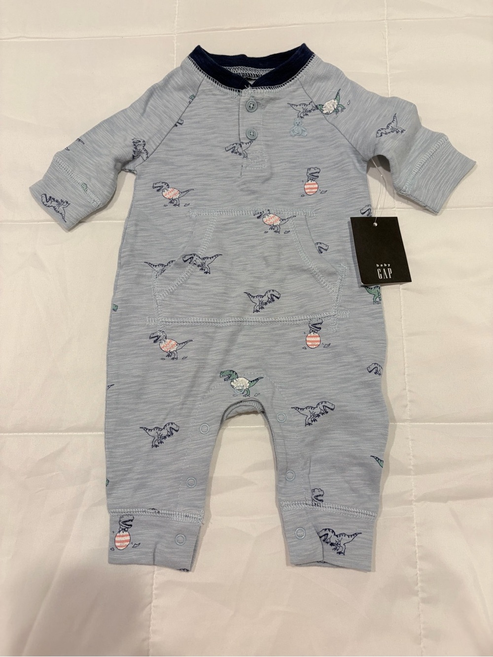 GAP Light Blue Printed Dino One-Piece-NWT